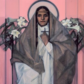 Kateri Tekawitha©by Janet McKenzie In Celebration of the Canonization of The Lily of the Mohawks