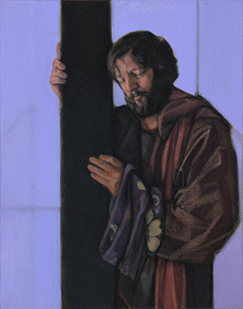 Station 5 - Simon Helps Jesus Carry His Cross© by Janet McKenzie
